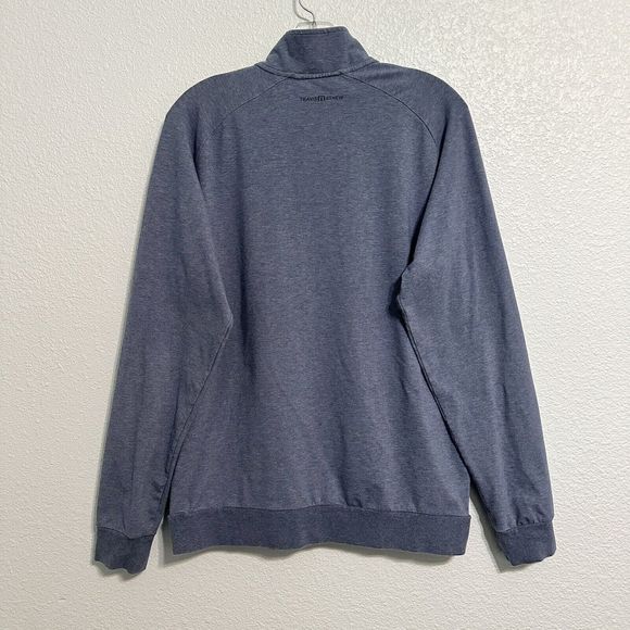 Travis Mathew Quarter 1/4 Zip Pullover Men’s Med Blue Long Sleeve Pockets - Picture 2 of 13